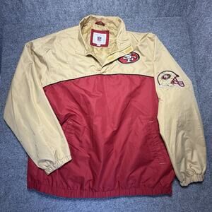 NFL Men’s San Francisco 49ers Pullover Windbreaker Jacket (Size L) Embroidered